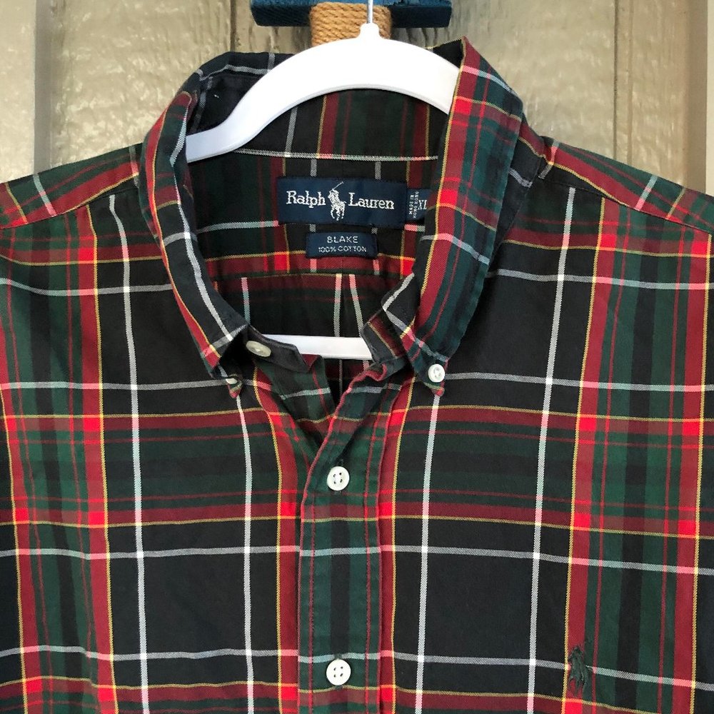 Polo by Ralph Lauren Men’s Blake Plaid Button-Down Shirt - Red, Green, Black